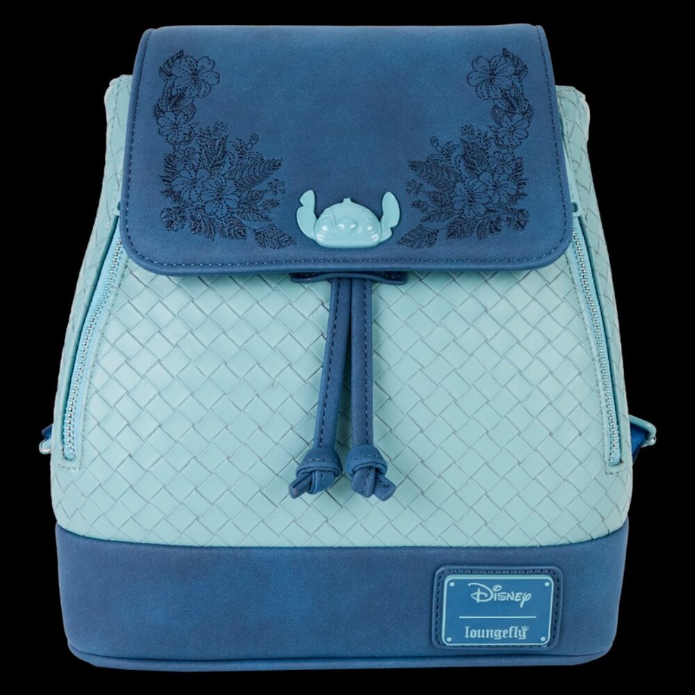 Loungefly Stitch Embroidered Floral Drawstring Mini Backpack